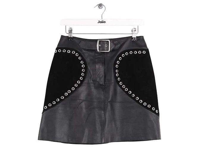 Minigonna in pelle nera Maje