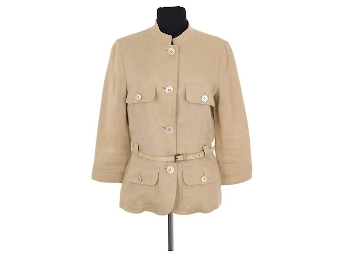 Max Mara Leinenjacke Beige