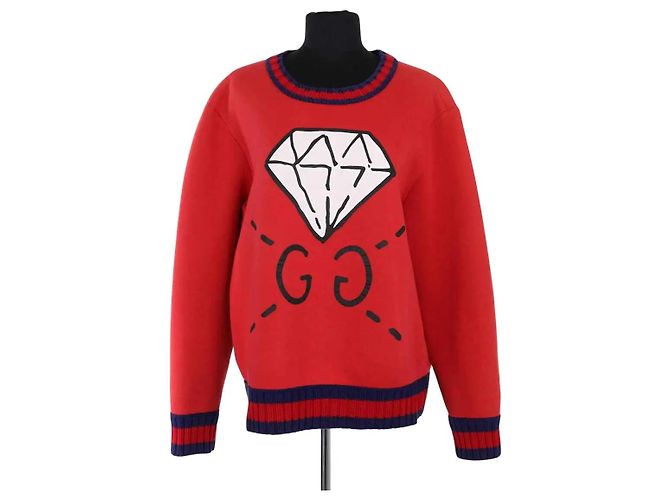 Sudadera roja de algodón Gucci