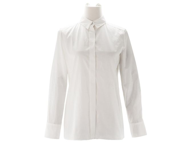 HERMÈS - Camisa Micro Hermès em twill de algodão (T36)