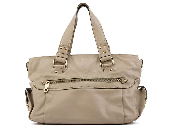 Marc Jacobs mala tote multi-bolsos em couro bege