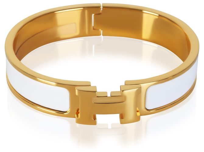 Bracciale Clic H In Blanc placcato oro Hermès