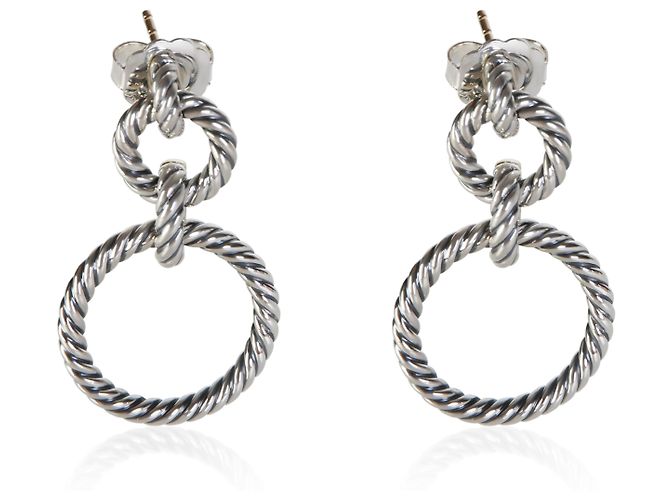 Orecchini a goccia Circle David Yurman in oro giallo e argento sterling