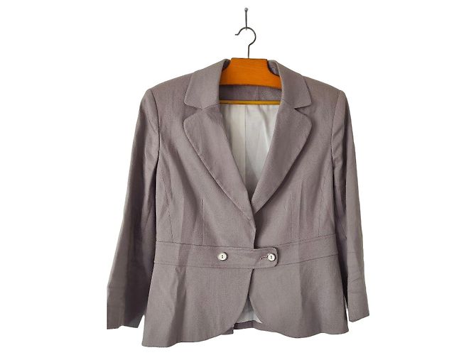 Blazer Caroll cinzento em linho e viscose