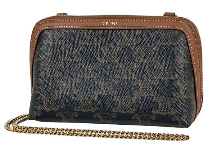 Céline Bolsa de ombro Celine castanha