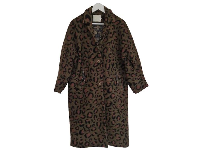 Munthe Plus Simonsen Munthe Leopard Print Wool Blend Coat
