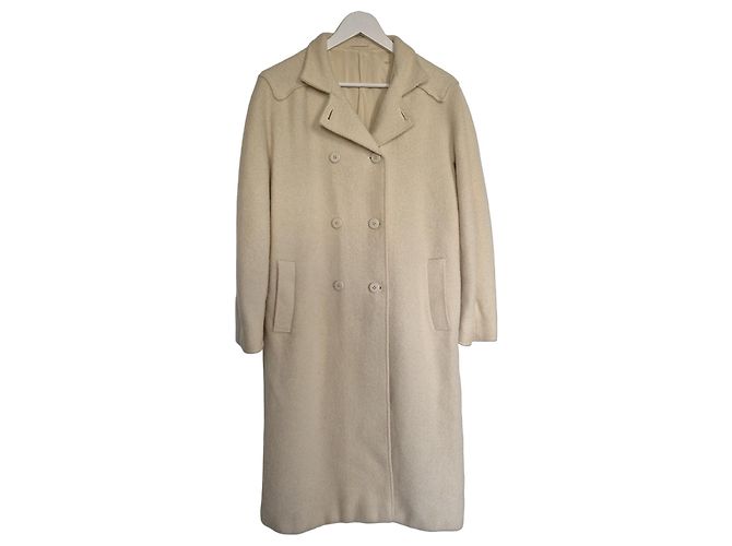 Marella Cream Wool Double-Breasted Coat
