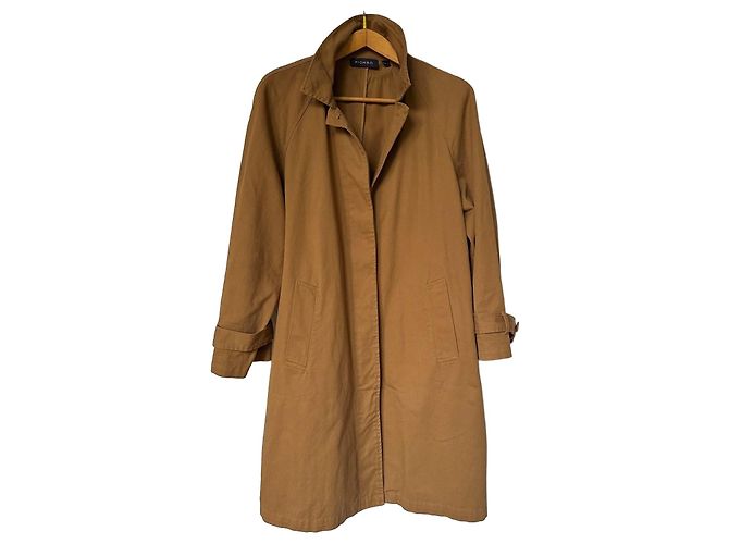 Autre Marque Piombo Cappotto Lungo in Cotone Marrone