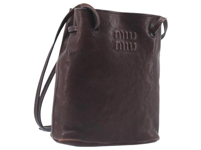 Miu Miu Shoulder Bag Leather Brown