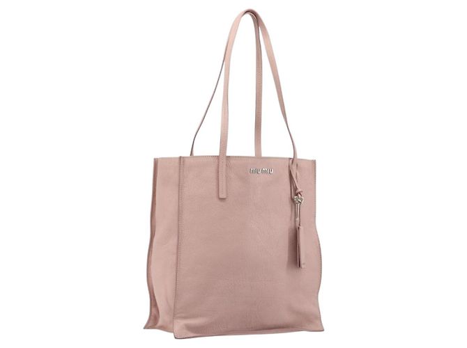 Miu Miu Tote Bag Leder Rosa Silber