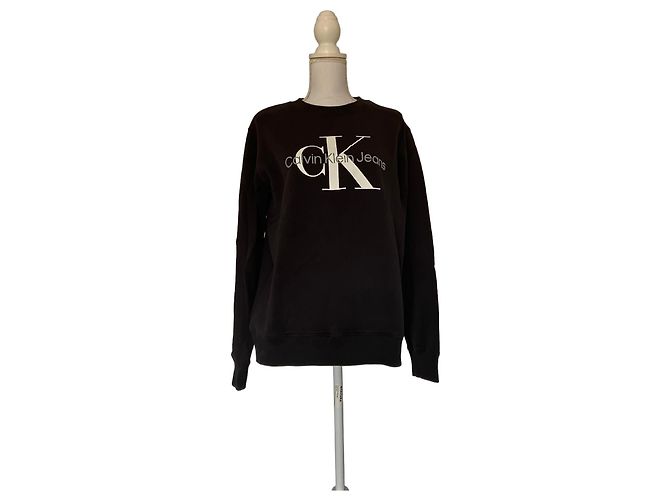 Calvin Klein Jeans Baumwoll-Sweatshirt - Schwarz