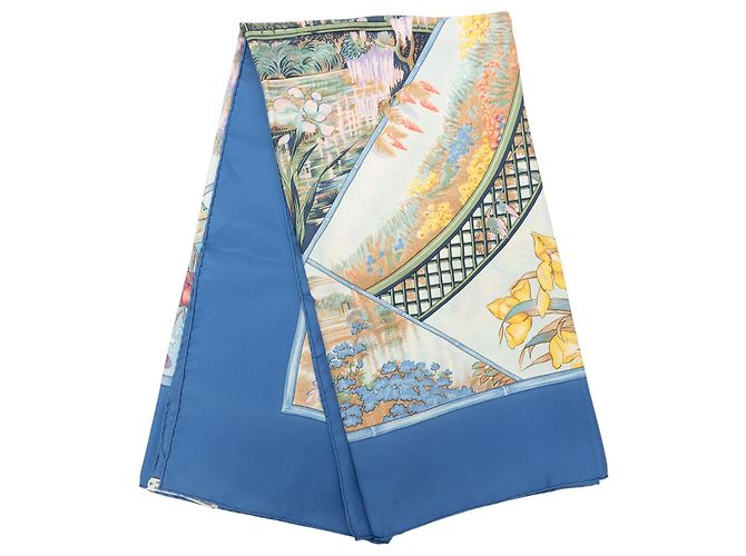 Lenço de seda Hermès Blue Giverny 90