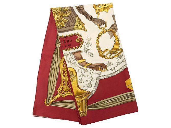 Hermès Red Etriers Seidentuch 90