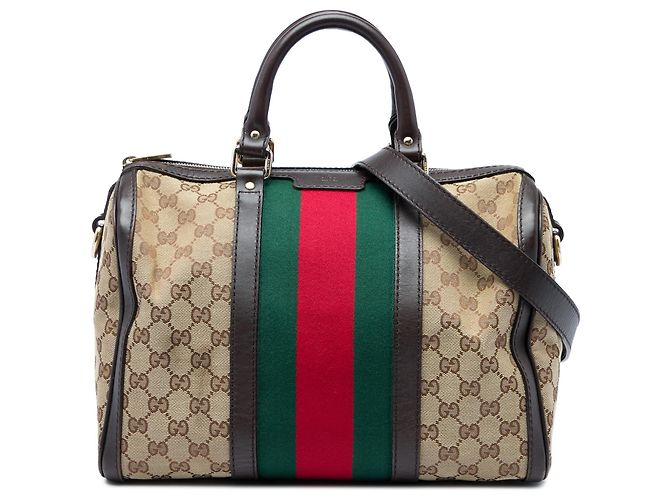 Sac Boston Gucci Beige Medium GG Canvas Web Joy