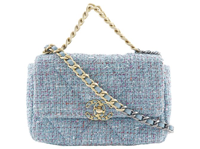 Chanel Blue Medium Tweed 19 Flap
