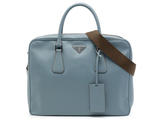 Mala de Negócios Prada Blue Saffiano