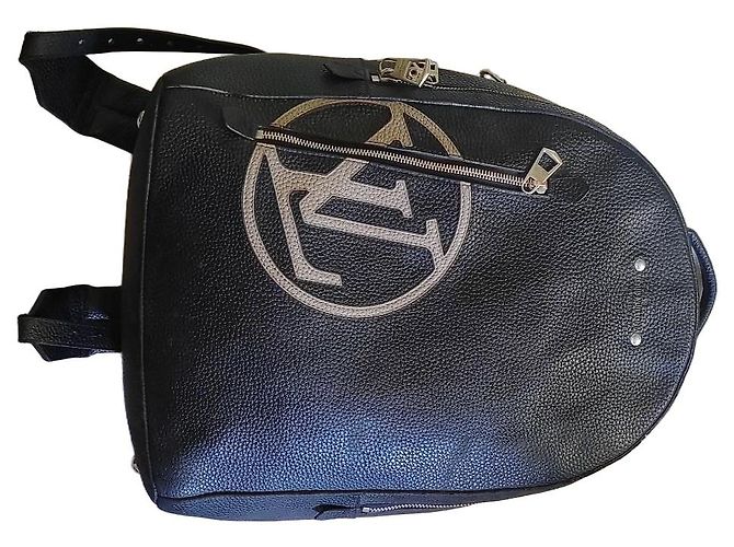 Coach Louis Vuitton Monogram Leather Backpack in Black