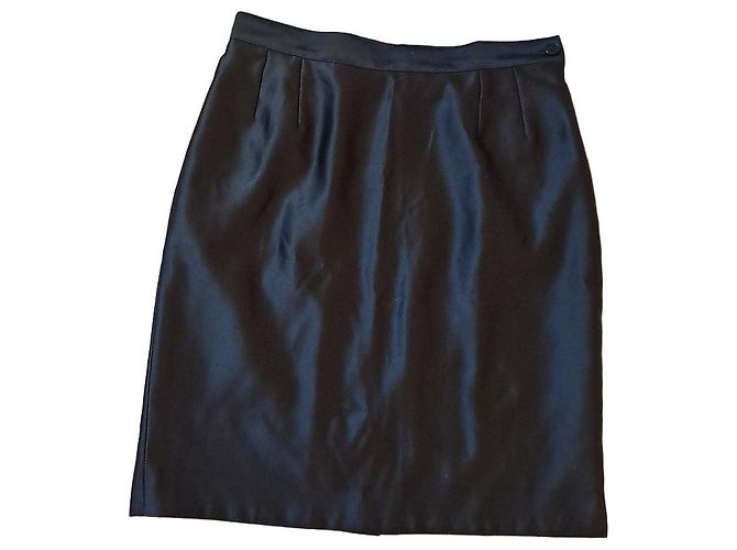Yves Saint Laurent schwarzer Bleistiftrock aus Polyester