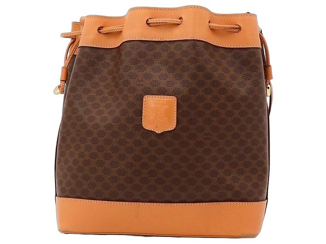Céline Celine Borsa a Secchiello Monogram in Pelle Marrone