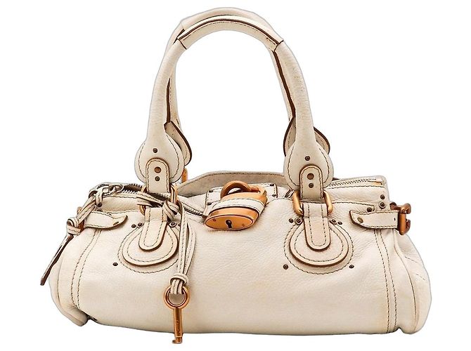 Chloé Paddington Lederhandtasche Weiß