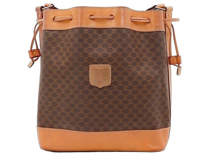 Céline Celine Bolsa Saco Monogram Canvas e Couro