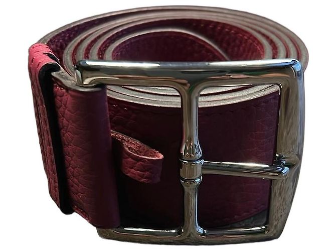 Hermès Étrivière 45 Breiter Gürtel Bordeaux Leder Größe 75