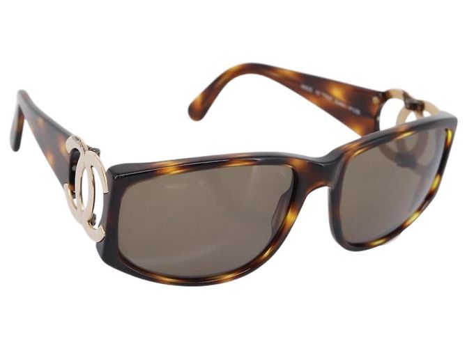 CHANEL Sunglasses plastic Brown CC