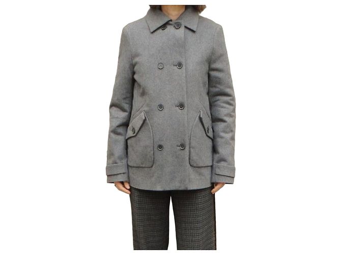 Lacoste Grey Wool Pea Coat