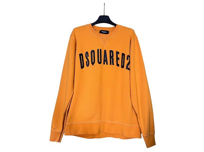 DSquared2 Sweatshirt de algodão laranja com logo