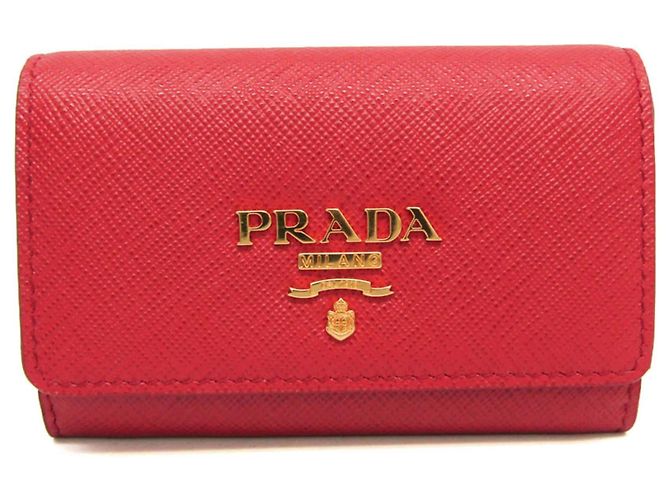 Monedero Prada de piel Saffiano rojo