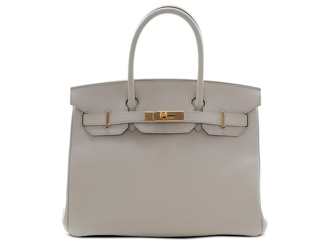 Hermès White Epsom Birkin Retourne 30