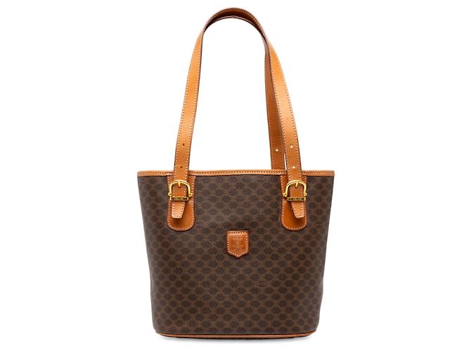 Céline Celine Brown Macadam Coated Canvas Tote