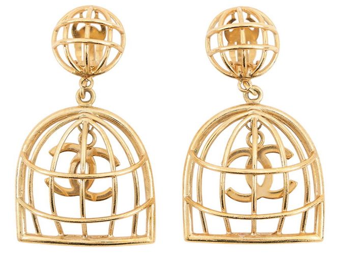 Orecchini a clip placcati oro Chanel
