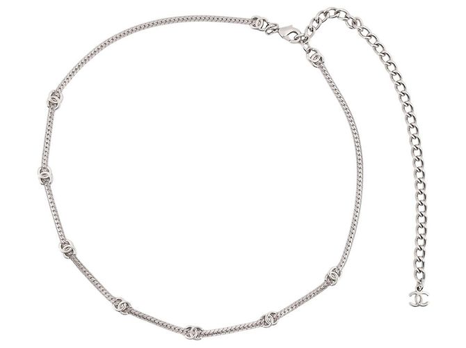 Collar de metal plateado Chanel