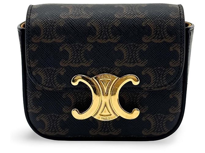 Céline Celine Triomphe Triomphe Coated Canvas Mini