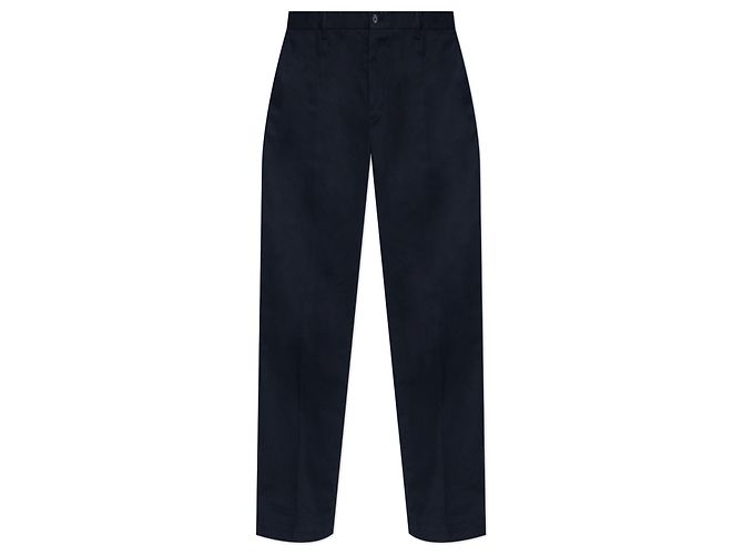 Pantaloni blu in cotone con piega Dolce & Gabbana