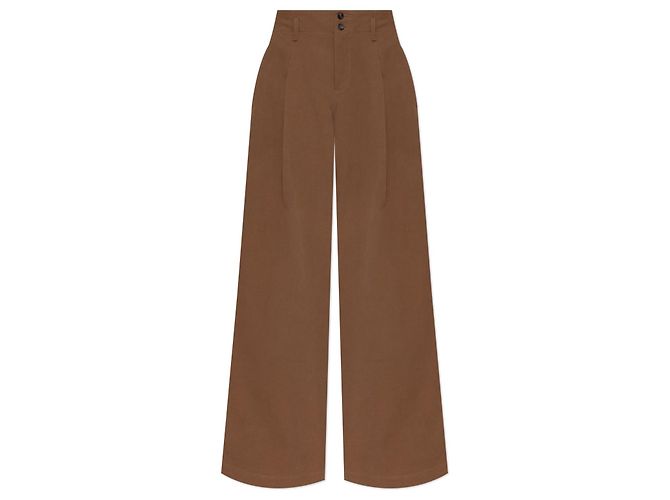 Pantalones de pierna ancha Chloé de algodón marrón