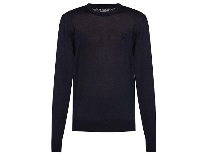 Dolce & Gabbana Seidenpullover mit besticktem Logo