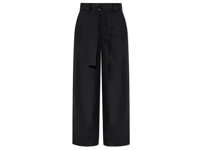 Pantalones wide leg Moncler negros de algodón