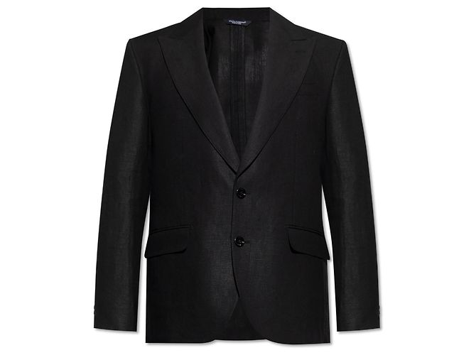 Dolce & Gabbana Black Linen Blazer