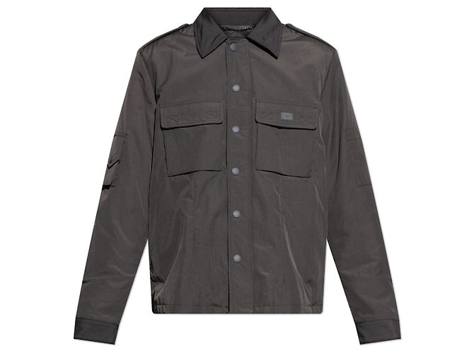 Dolce & Gabbana Grey Polyamide Hooded Jacket