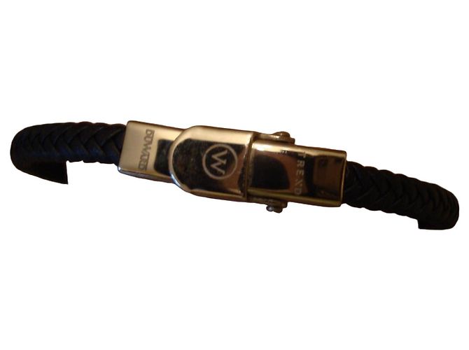 Pulseira Dsquared2 em couro trançado e aço inoxidável