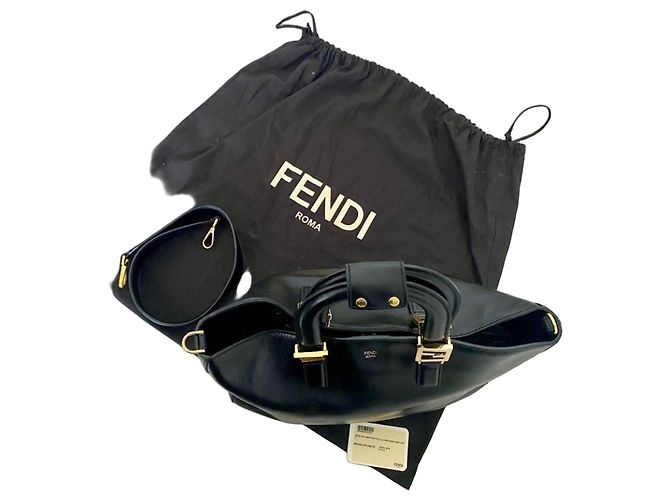 Fendi FF Tote Medium Borsa Pelle Nera