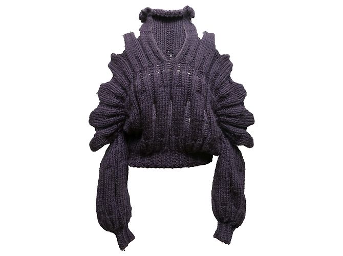 Emilio Pucci Grobstrickpullover Farbe Aubergine Größe US S