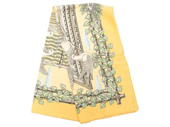 Pañuelo de seda Hermès Envol Amarillo 90