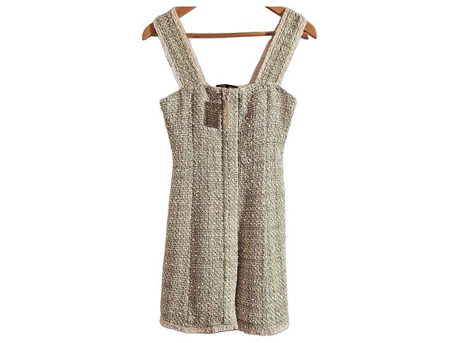 Maje Tweed Sommerkleid hellgrün