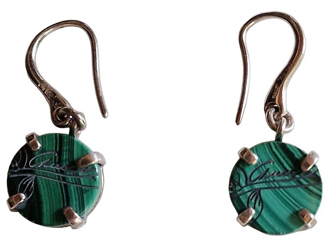 Gucci Flora Orecchini pendenti in malachite e argento
