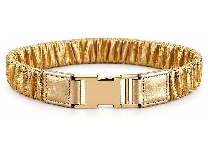 Autre Marque Maison Boinet elastischer Gürtel aus goldfarbenem Leder