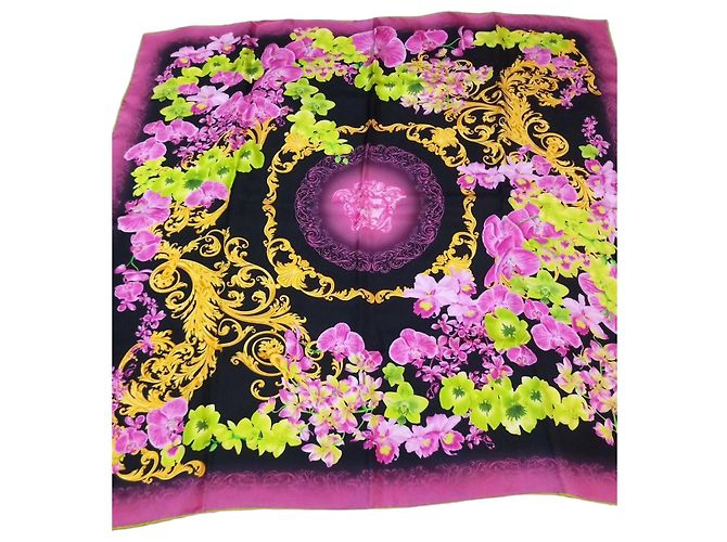 Pañuelo de seda Versace estampado floral