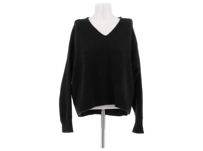 Autre Marque KUJTEN Schwarzer Kaschmirpullover mit Kragen